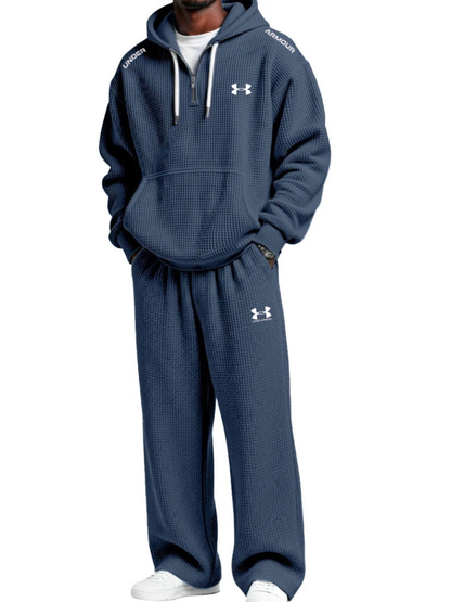 Ensemble sweat à capuche technique et pantalon de jogging en maille gaufrée – Liquidation