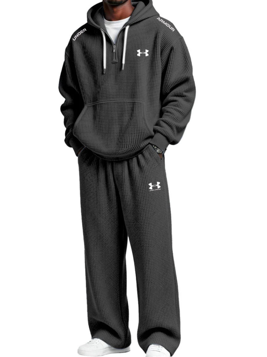 Ensemble sweat à capuche technique et pantalon de jogging en maille gaufrée – Liquidation