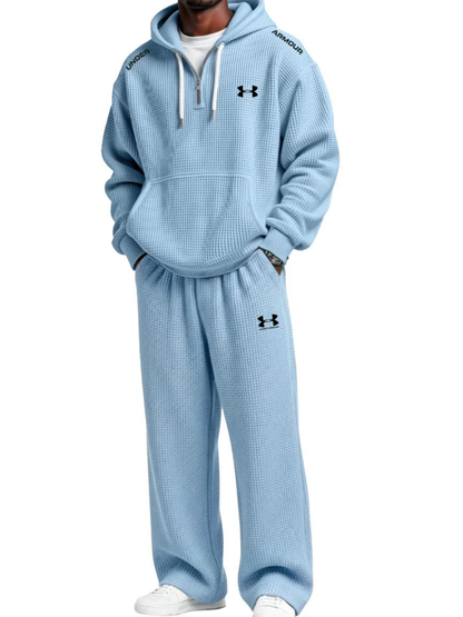 Ensemble sweat à capuche technique et pantalon de jogging en maille gaufrée – Liquidation
