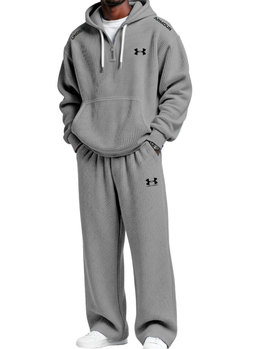 Ensemble sweat à capuche technique et pantalon de jogging en maille gaufrée – Liquidation