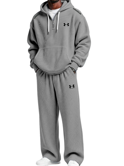 Ensemble sweat à capuche technique et pantalon de jogging en maille gaufrée – Liquidation