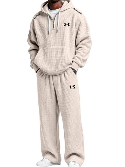 Ensemble sweat à capuche technique et pantalon de jogging en maille gaufrée – Liquidation