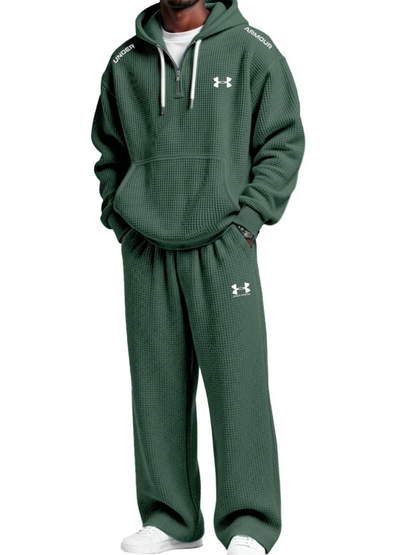 Ensemble sweat à capuche technique et pantalon de jogging en maille gaufrée – Liquidation