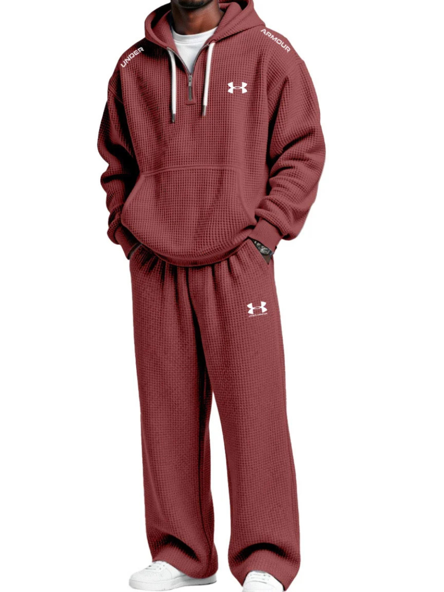 Ensemble sweat à capuche technique et pantalon de jogging en maille gaufrée – Liquidation