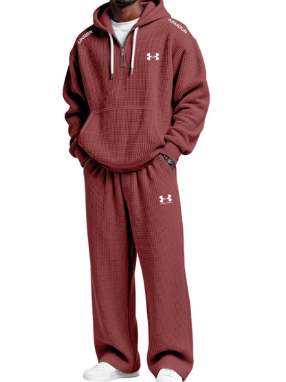 Ensemble sweat à capuche technique et pantalon de jogging en maille gaufrée – Liquidation