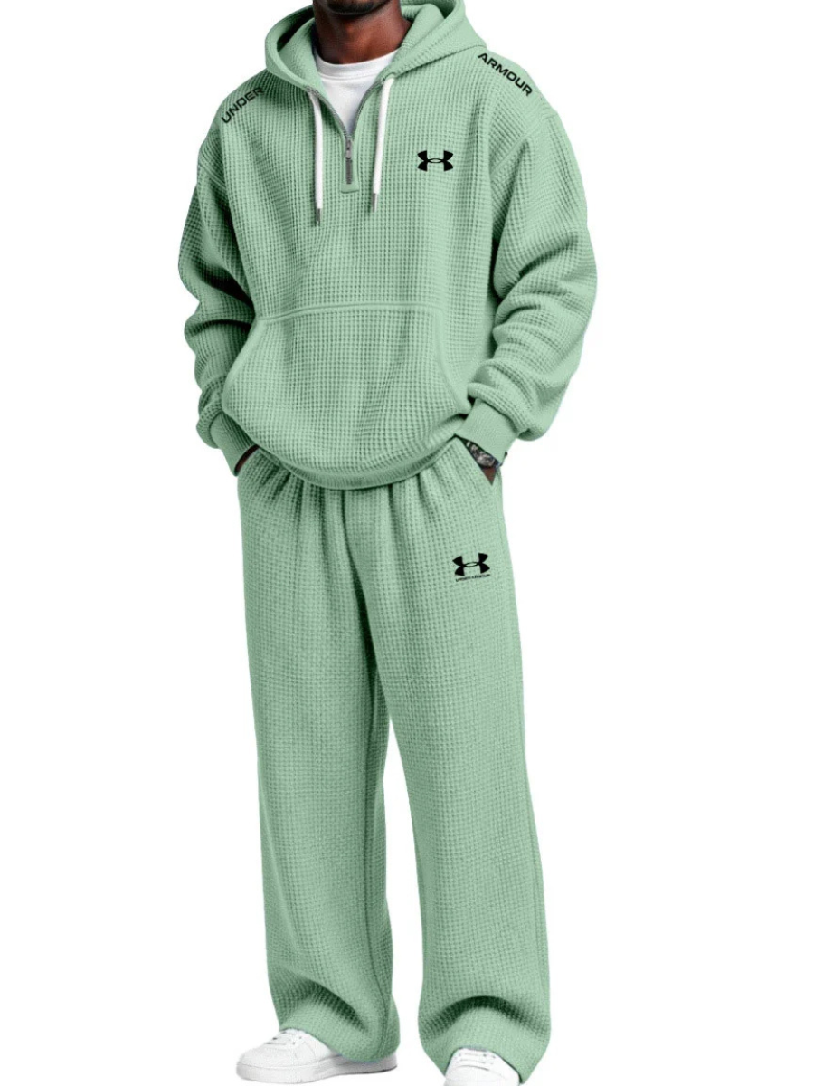 Ensemble sweat à capuche technique et pantalon de jogging en maille gaufrée – Liquidation