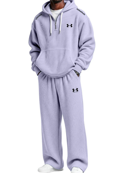 Ensemble sweat à capuche technique et pantalon de jogging en maille gaufrée – Liquidation