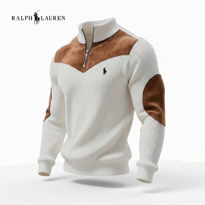 Pull Zippé Côtelé Avec Détails En Daim