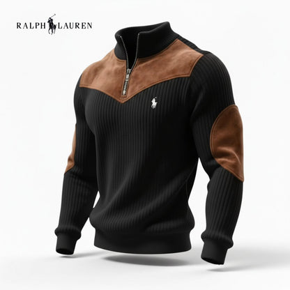 Pull Zippé Côtelé Avec Détails En Daim